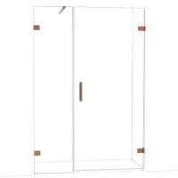 Maxaro Diamond Douchedeur | 135 cm Glanzend koper Helder glas Draaideur