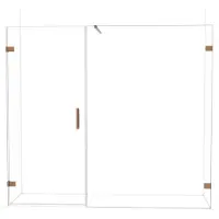 Maxaro Diamond Douchedeur | 225 cm Glanzend koper Helder glas Draaideur