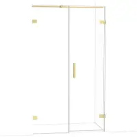 Maxaro Diamond Douchedeur | 115 cm Lichtgoud Helder glas Draaideur