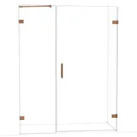 Maxaro Diamond Douchedeur | 155 cm Glanzend koper Helder glas Draaideur