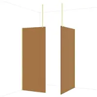 Maxaro Diamond Inloopdouche | 120x90 cm Glanzend lichtgoud Bronsglas 2 vaste wanden