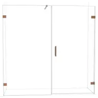 Maxaro Diamond Douchedeur | 205 cm Glanzend koper Helder glas Draaideur