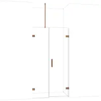Maxaro Diamond Douchedeur | 105 cm Glanzend koper Helder glas Draaideur