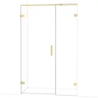 Maxaro Diamond Douchedeur | 125 cm Lichtgoud Helder glas Draaideur