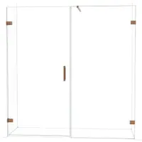Maxaro Diamond Douchedeur | 195 cm Glanzend koper Helder glas Draaideur