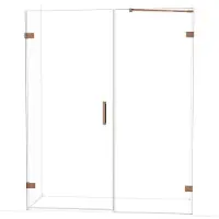 Maxaro Diamond Douchedeur | 165 cm Glanzend koper Helder glas Draaideur