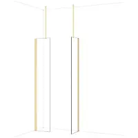Maxaro Diamond Inloopdouche | 40x40 cm Glanzend lichtgoud Helder glas 2 vaste wanden