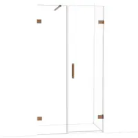 Maxaro Diamond Douchedeur | 105 cm Glanzend koper Helder glas Draaideur
