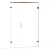 Maxaro Diamond Douchedeur | 125 cm Glanzend koper Helder glas Draaideur