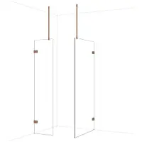 Maxaro Diamond Inloopdouche | 100x50 cm Glanzend koper Helder glas 2 vaste wanden