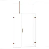 Maxaro Diamond Douchedeur | 135 cm Glanzend koper Helder glas Draaideur