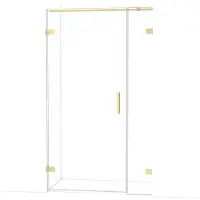 Maxaro Diamond Douchedeur | 115 cm Lichtgoud Helder glas Draaideur