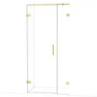 Maxaro Diamond Douchedeur | 95 cm Lichtgoud Helder glas Draaideur