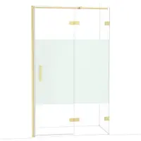 Maxaro Diamond Douchedeur | 120 cm Lichtgoud Helder met matte strook Draaideur