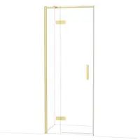 Maxaro Diamond Douchedeur | 80 cm Lichtgoud Helder glas Draaideur