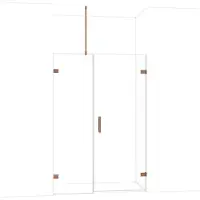 Maxaro Diamond Douchedeur | 135 cm Glanzend koper Helder glas Draaideur