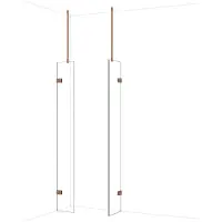 Maxaro Diamond Inloopdouche | 40x30 cm Glanzend koper Helder glas 2 vaste wanden