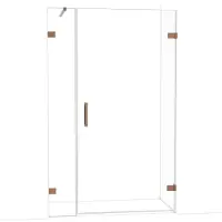Maxaro Diamond Douchedeur | 125 cm Glanzend koper Helder glas Draaideur