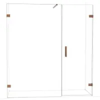 Maxaro Diamond Douchedeur | 185 cm Glanzend koper Helder glas Draaideur