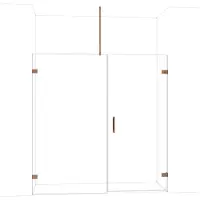 Maxaro Diamond Douchedeur | 195 cm Glanzend koper Helder glas Draaideur