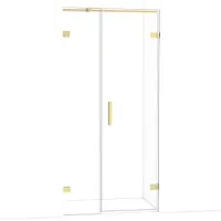 Maxaro Diamond Douchedeur | 95 cm Lichtgoud Helder glas Draaideur