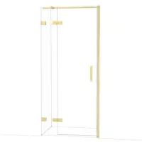 Maxaro Diamond Douchedeur | 90 cm Lichtgoud Helder glas Draaideur