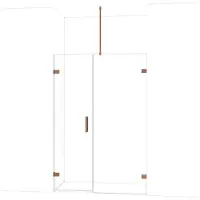 Maxaro Diamond Douchedeur | 135 cm Glanzend koper Helder glas Draaideur