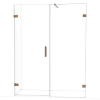 Maxaro Diamond Douchedeur | 155 cm Glanzend koper Helder glas Draaideur