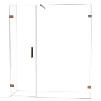 Maxaro Diamond Douchedeur | 175 cm Glanzend koper Helder glas Draaideur