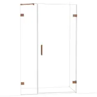 Maxaro Diamond Douchedeur | 125 cm Glanzend koper Helder glas Draaideur