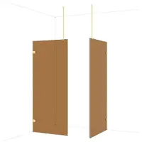 Maxaro Diamond Inloopdouche | 100x90 cm Glanzend lichtgoud Bronsglas 2 vaste wanden