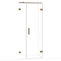 Maxaro Diamond Douchedeur | 85 cm Glanzend koper Helder glas Draaideur