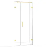 Maxaro Diamond Douchedeur | 85 cm Lichtgoud Helder glas Draaideur