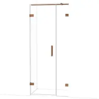 Maxaro Diamond Douchedeur | 85 cm Glanzend koper Helder glas Draaideur
