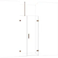 Maxaro Diamond Douchedeur | 95 cm Glanzend koper Helder glas Draaideur