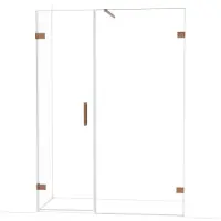 Maxaro Diamond Douchedeur | 145 cm Glanzend koper Helder glas Draaideur