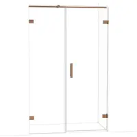 Maxaro Diamond Douchedeur | 125 cm Glanzend koper Helder glas Draaideur