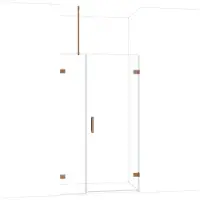 Maxaro Diamond Douchedeur | 115 cm Glanzend koper Helder glas Draaideur