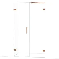 Maxaro Diamond Douchedeur | 115 cm Glanzend koper Helder glas Draaideur