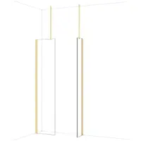 Maxaro Diamond Inloopdouche | 50x30 cm Glanzend lichtgoud Helder glas 2 vaste wanden