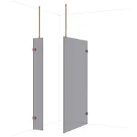 Maxaro Diamond Inloopdouche | 120x30 cm Glanzend koper Rookglas 2 vaste wanden