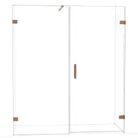 Maxaro Diamond Douchedeur | 175 cm Glanzend koper Helder glas Draaideur