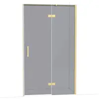 Maxaro Diamond Douchedeur | 120 cm Lichtgoud Rookglas Draaideur