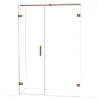 Maxaro Diamond Douchedeur | 135 cm Glanzend koper Helder glas Draaideur