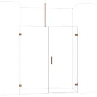 Maxaro Diamond Douchedeur | 175 cm Glanzend koper Helder glas Draaideur