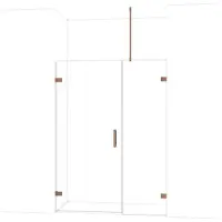 Maxaro Diamond Douchedeur | 145 cm Glanzend koper Helder glas Draaideur