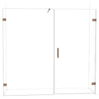 Maxaro Diamond Douchedeur | 215 cm Glanzend koper Helder glas Draaideur