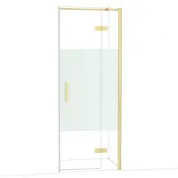 Maxaro Diamond Douchedeur | 80 cm Lichtgoud Helder met matte strook Draaideur