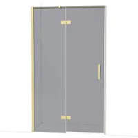 Maxaro Diamond Douchedeur | 120 cm Lichtgoud Rookglas Draaideur