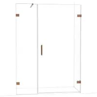 Maxaro Diamond Douchedeur | 145 cm Glanzend koper Helder glas Draaideur
